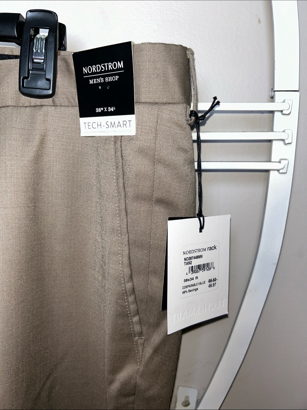 NWT 3x Nordstrom Men's Dress Pants Trio - 2x size 38 Black, Gray & Tan 38x34 - Picture 5 of 16